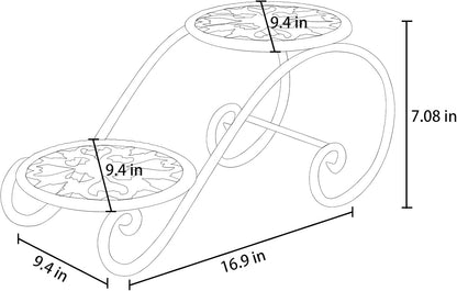 2 Tier White Plant Stand for Indoors, Beautiful Appearance and Cute Shape. White 1 Pcs