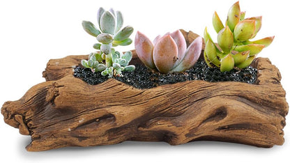 Driftwood Stump Log Concrete Planter/Succulent Pot/Plant Pot, 8.4L X 4.5W