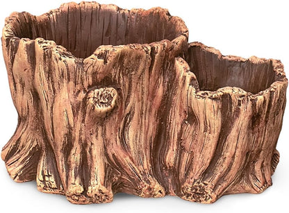 Driftwood Stump Log Concrete Planter/Succulent Pot/Plant Pot, 8.4L X 4.5W