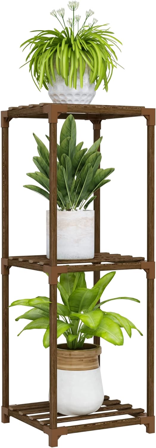 Small Plant Stand Indoor 3 Tier Plant Shelf Outdoor Corner Plant Holder for Multiple Pots Single Plant Stand for Patio Balcony Garden