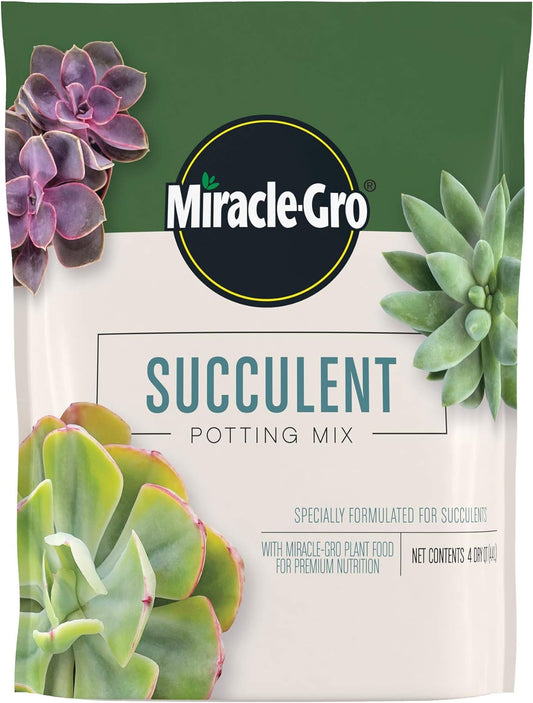 Succulent Potting Mix, for Indoor Succulents, Aloe Vera and More, Made with  Plant Food, 4 Qt